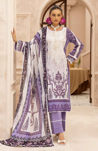 Rang Nagar by Embroidered Lawn Unstitched 3 Piece Suit - RN-738 - AK26RNG - Purple - Summer Collection