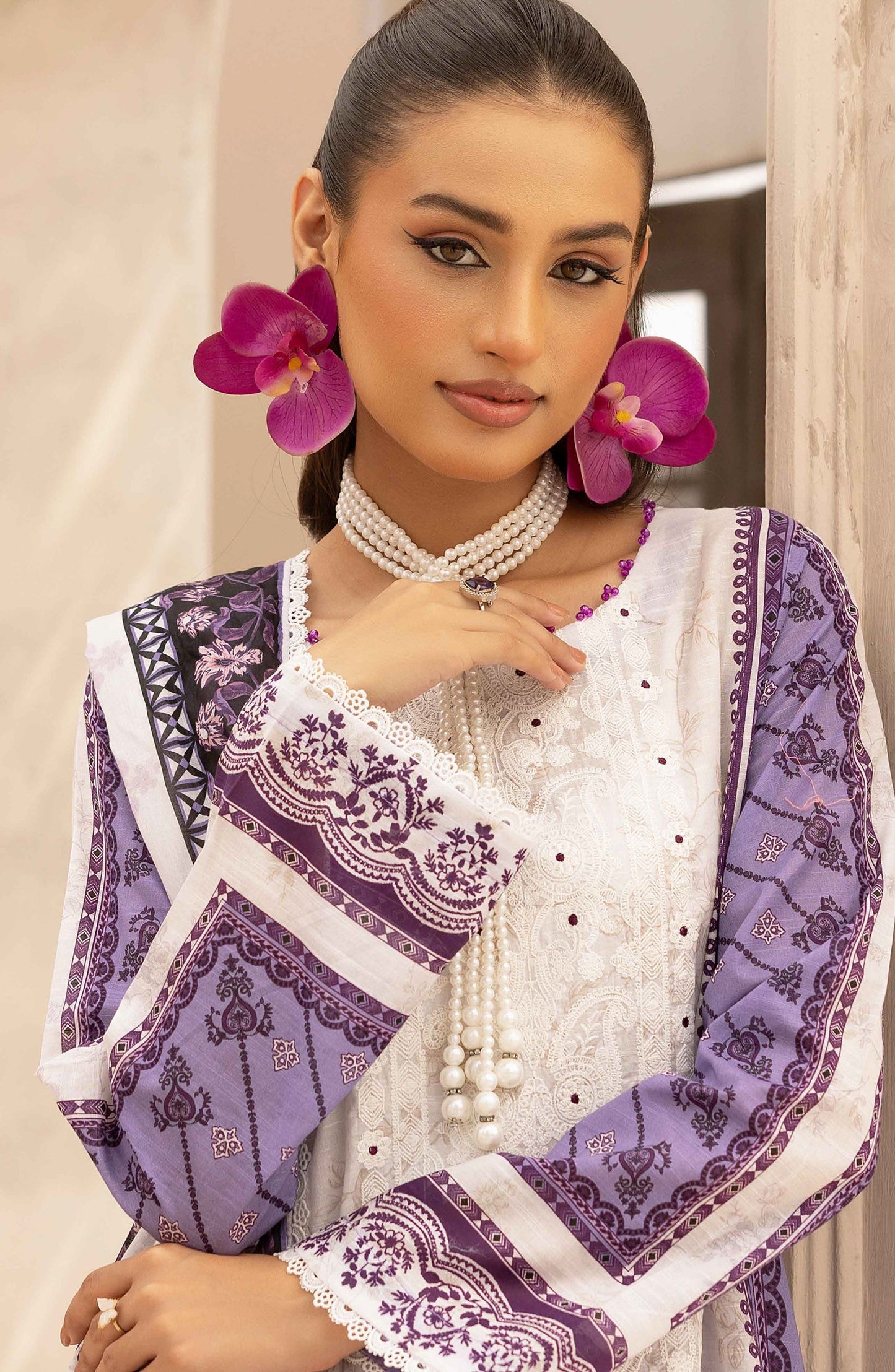 Rang Nagar by Al Karim Embroidered Lawn Unstitched 3 Piece Suit - RN-738 - AK26RNG - Purple - Summer Collection