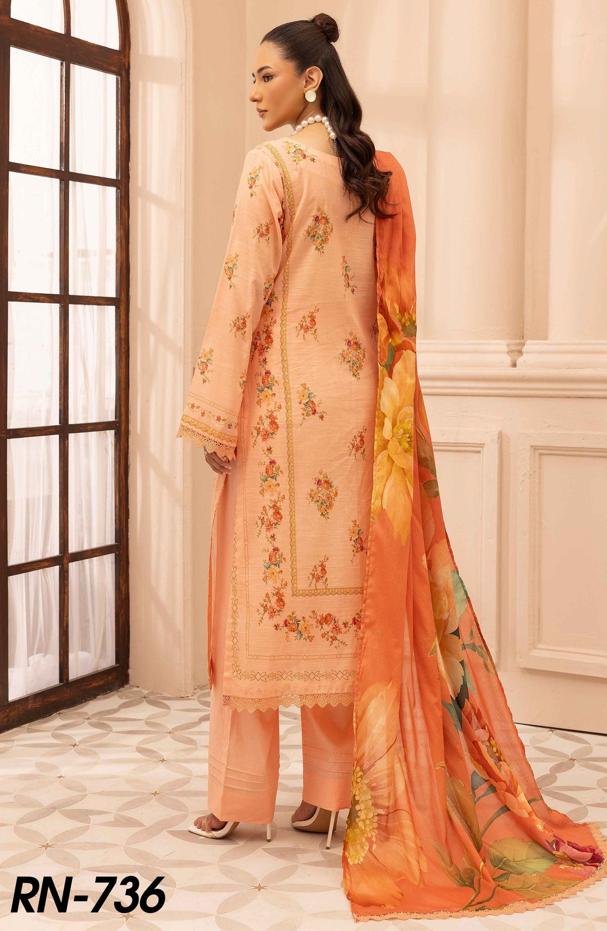 Rang Nagar by Embroidered Lawn Unstitched 3 Piece Suit - RN-736 - AK26RNG - Pink - Summer Collection