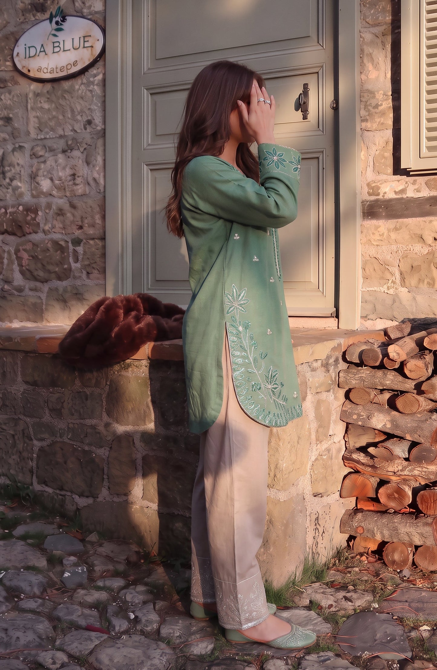 Rang e Mirha by Amna Khadija Embroidered Cotton Lawn Stitched 2 Piece Suit - AKRM-04 - AM26RGMR - Green - Summer Collection