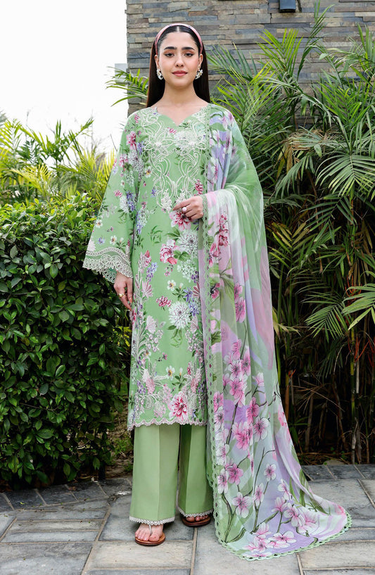 Rangrez by Ramsha Luxury Embroidered Lawn Unstitched 3 Piece Suit - N-907 - RM26REZ - Green - Summer Collection