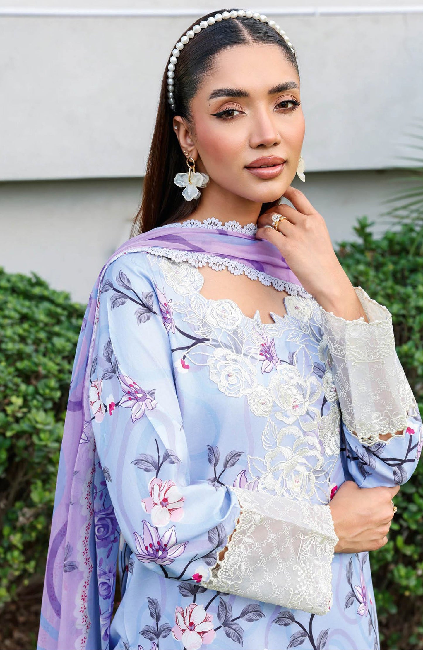 Rangrez by Ramsha Luxury Embroidered Lawn Unstitched 3 Piece Suit - N-905 - RM26REZ - Blue - Summer Collection