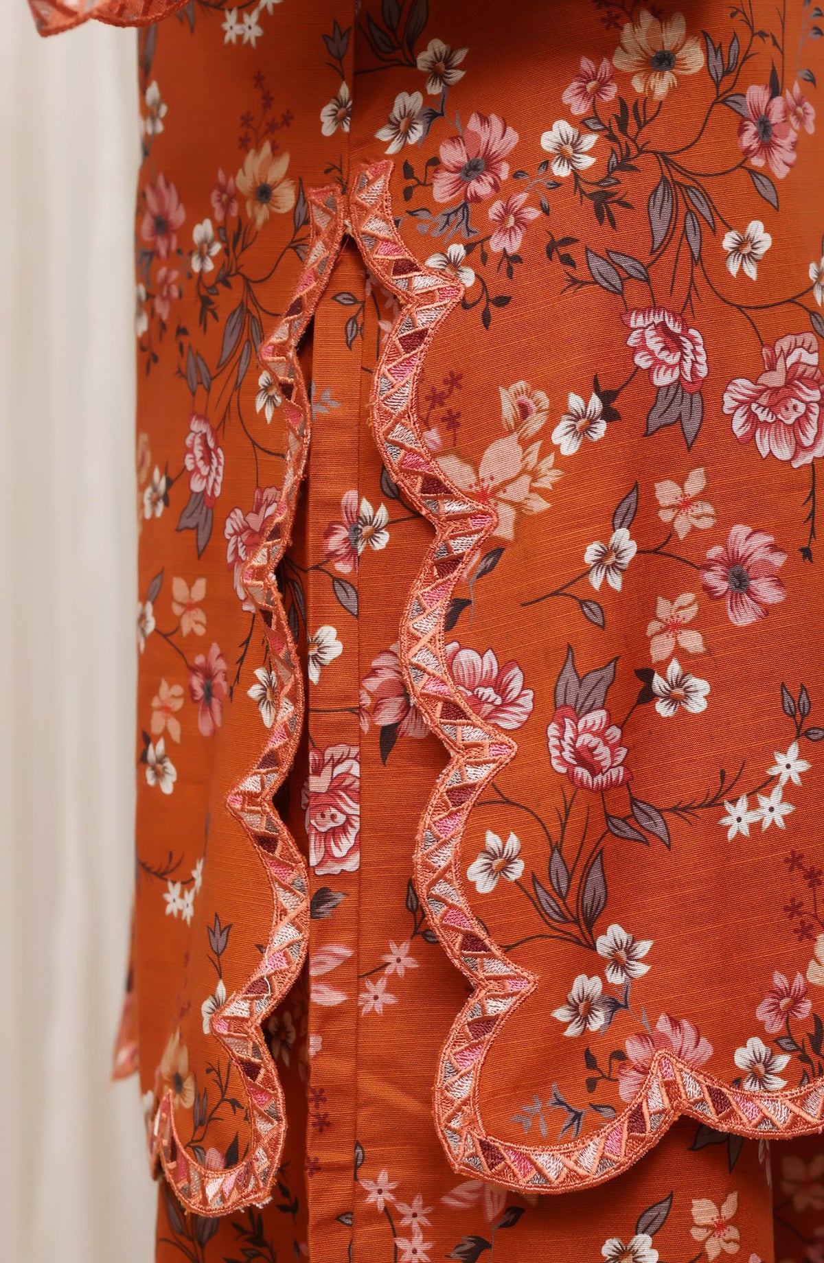 Raya by Sadabahar Embroidered Khaddar Stitched 3 Piece Suit - D-02 - SBD26DFS - Rust - Festive Collection