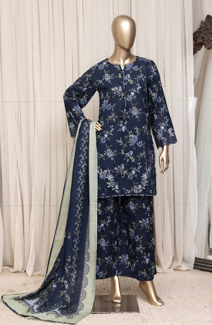 Raya by Sadabahar Embroidered Khaddar Stitched 3 Piece Suit - D-05 - SBD26DFS - Blue - Festive Collection