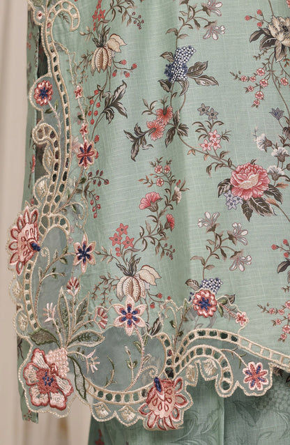 Raya by Sadabahar Embroidered Stitched 3 Piece Suit - D-01 - SBD26YAB - Green - Festive Collection