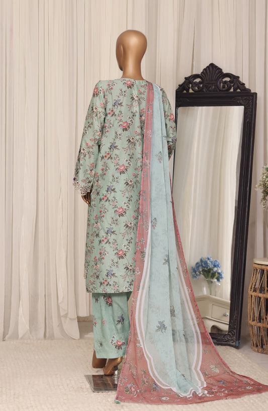 Raya by Sadabahar Embroidered Stitched 3 Piece Suit - D-01 - SBD26YAB - Green - Festive Collection