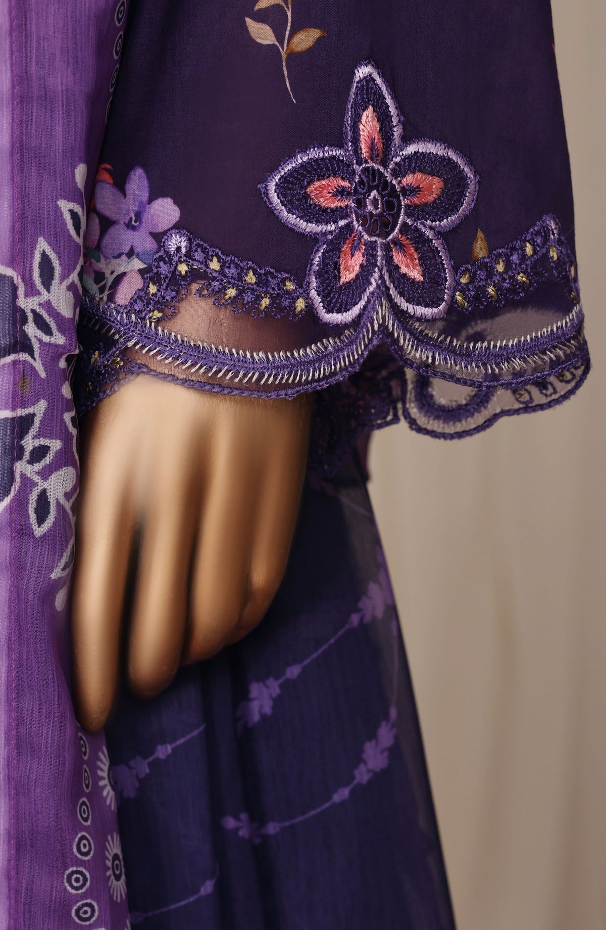 Raya by Sadabahar Embroidered Stitched 3 Piece Suit - D-03 - SBD26YAB - Purple - Festive Collection