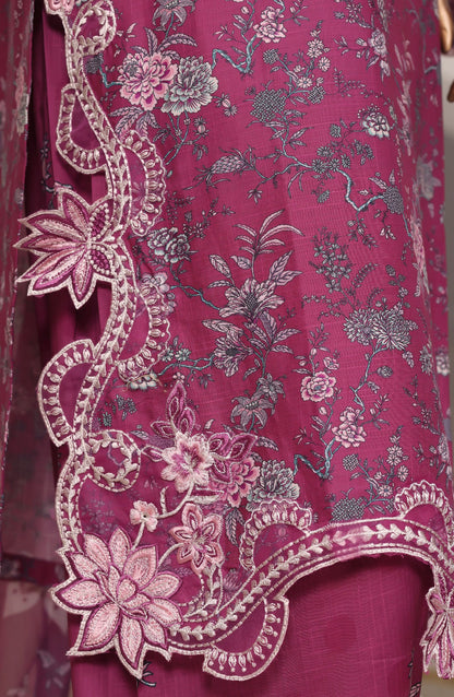 Raya by Sadabahar Embroidered Stitched 3 Piece Suit - D-05 - SBD26YAB - Dark Pink - Festive Collection