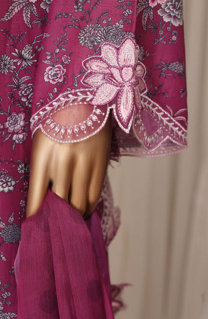 Raya by Sadabahar Embroidered Stitched 3 Piece Suit - D-05 - SBD26YAB - Dark Pink - Festive Collection