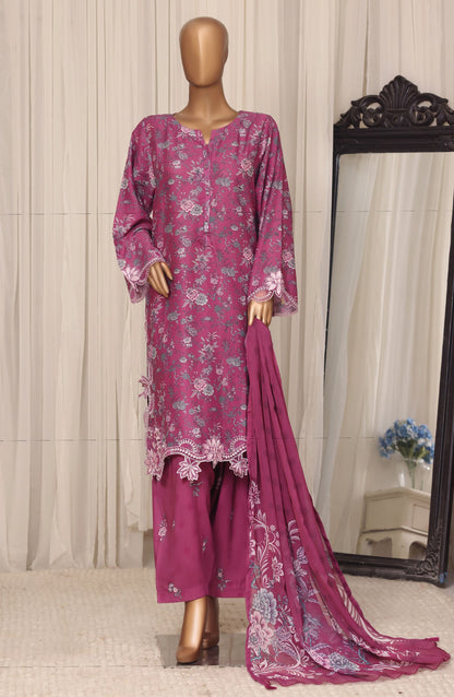 Raya by Sadabahar Embroidered Stitched 3 Piece Suit - D-05 - SBD26YAB - Dark Pink - Festive Collection