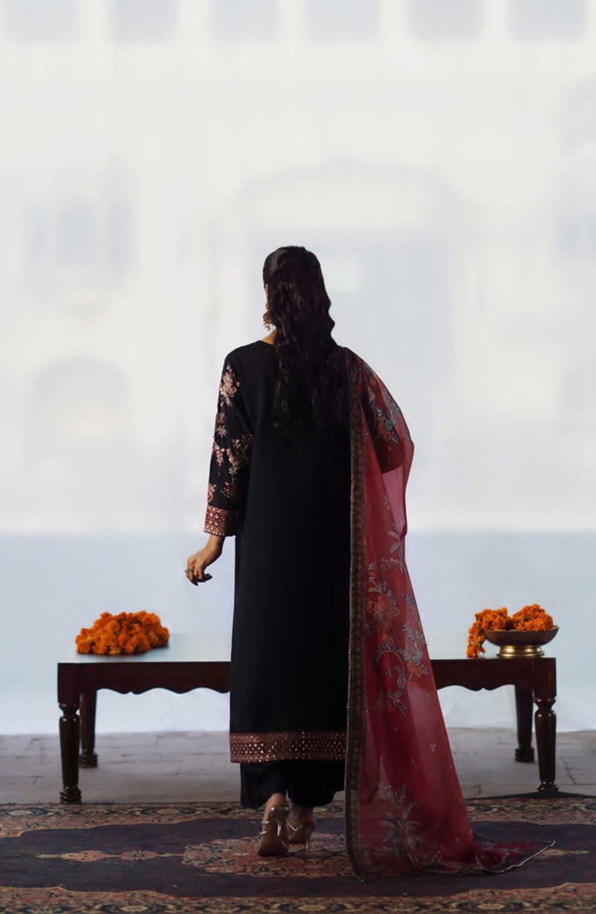 Rekha by Casual Lite Embroidered Silk Viscose Stitched 3 Piece Suit - 07 Bisma - CL26RKH - Blue - Festive Collection