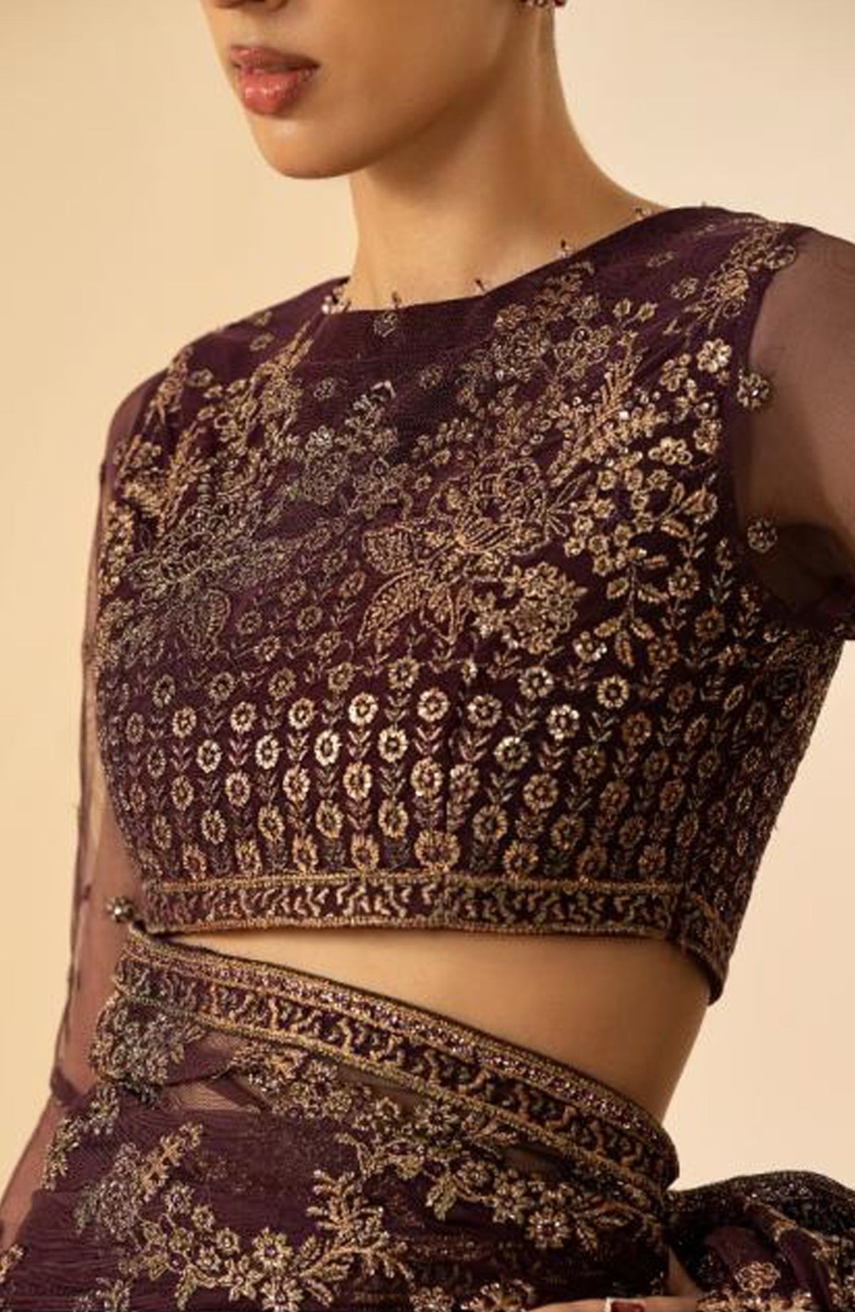 Riwayat by Zarif Embroidered Net Unstitched 3 Piece Suit - RC-07 BAZM - ZRF26RWT - Purple - Festive Collection