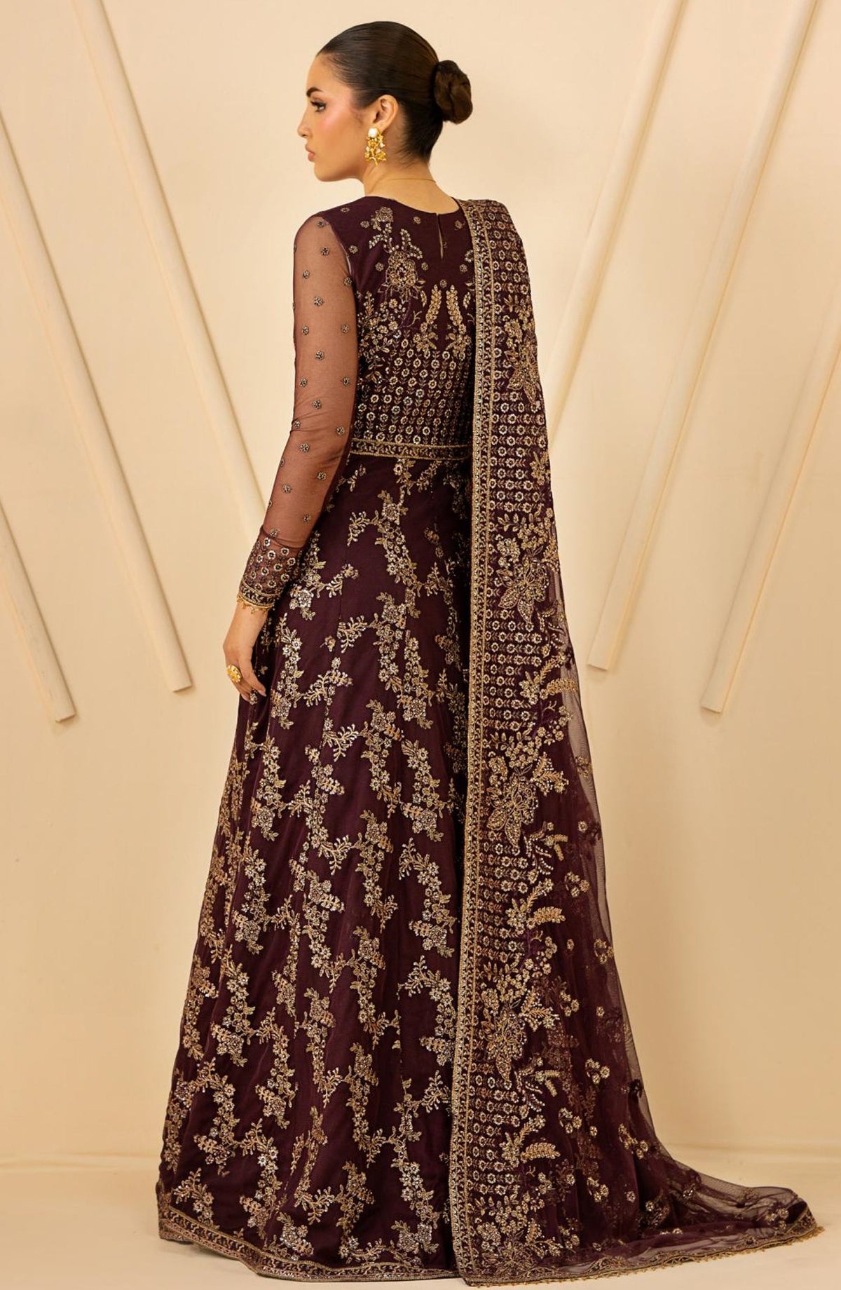 Riwayat by Zarif Embroidered Net Unstitched 3 Piece Suit - RC-07 BAZM - ZRF26RWT - Purple - Festive Collection