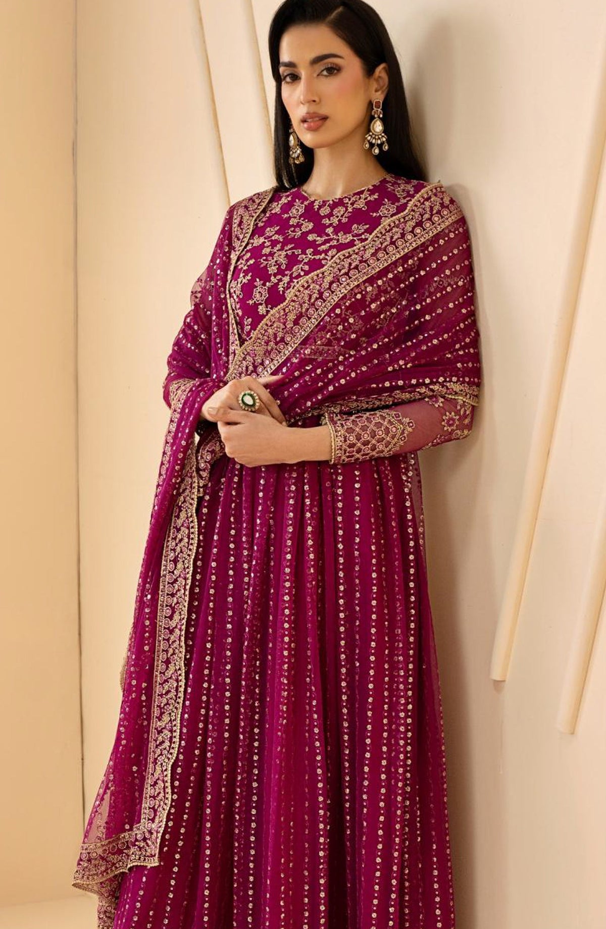 Riwayat by Zarif Embroidered Net Unstitched 3 Piece Suit - RC-05 SADAA - ZRF26RWT - Pink - Festive Collection