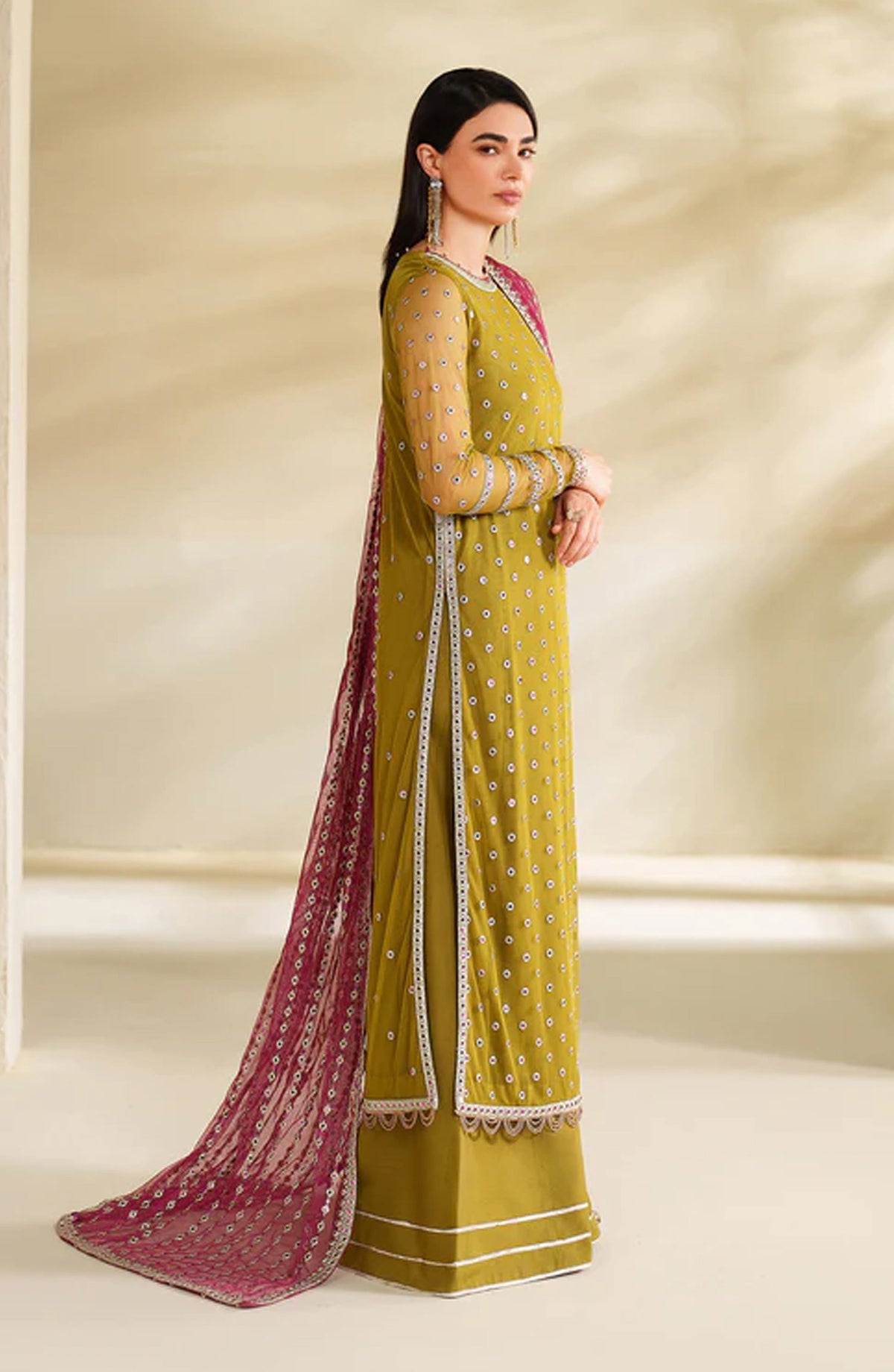 Roohi by Zarif Embroidered Net Unstitched 3 Piece Suit - ZRF-RFE-05 Janeer - ZRF25ROH - Dhani - Formals Collection