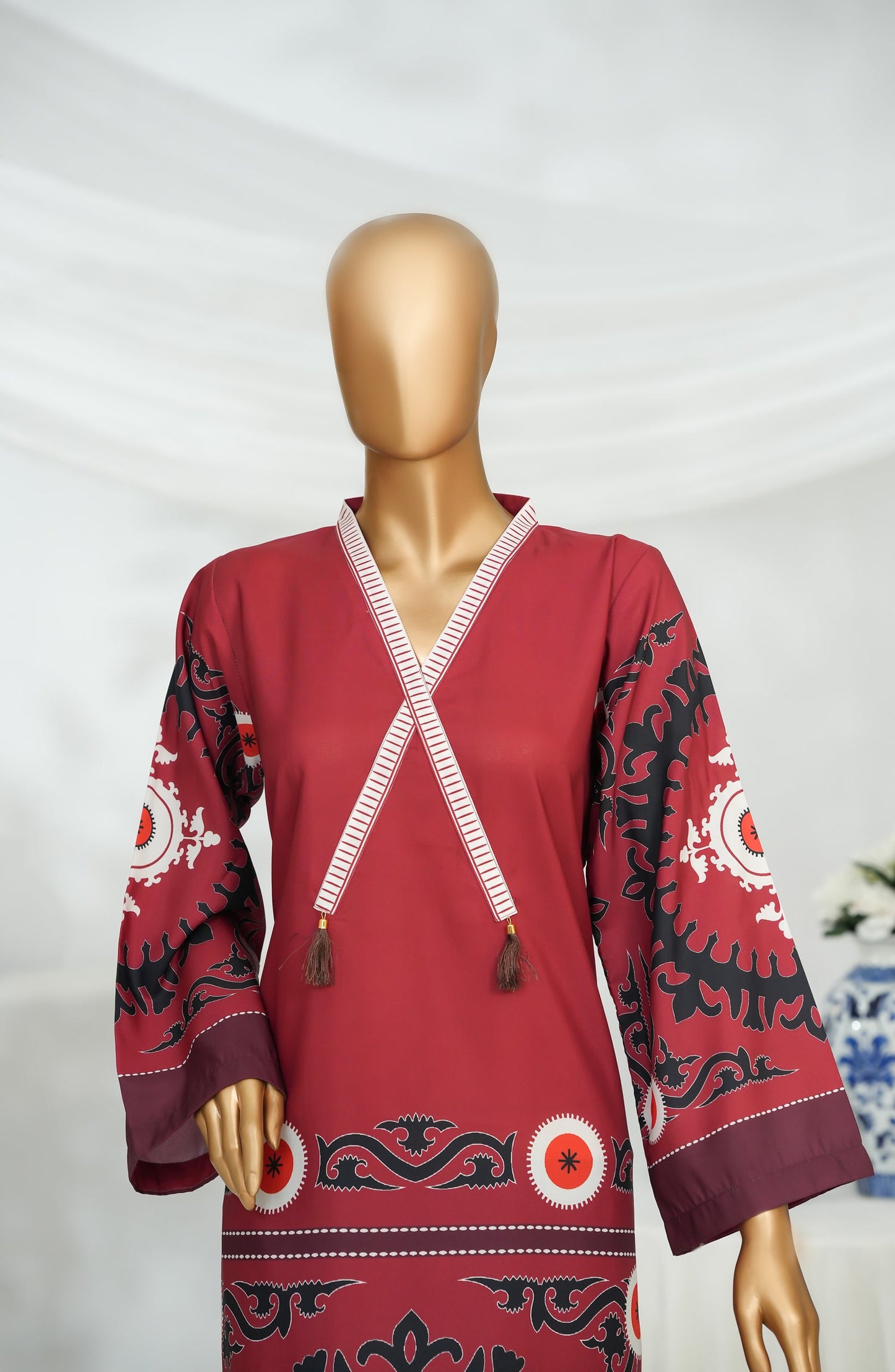 Rhythm by Amna Khadija Digital Printed Poly Swiss Cambric Stitched 2 Piece Suit - AKR-02 - AM25RTHM - Brown - Summer Collection