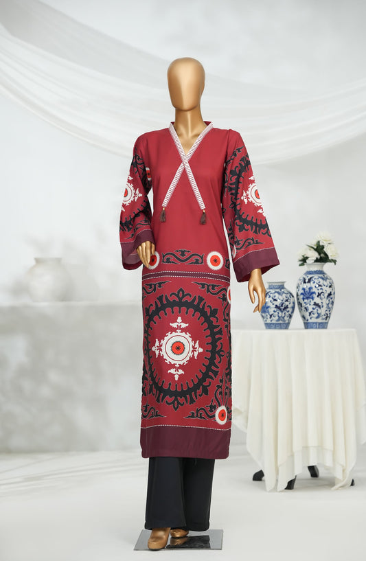 Rhythm by Amna Khadija Digital Printed Poly Swiss Cambric Stitched 2 Piece Suit - AKR-02 - AM25RTHM - Brown - Summer Collection