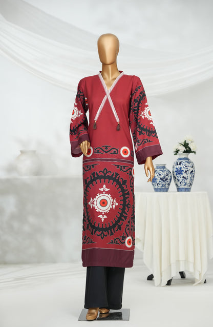 Rhythm by Amna Khadija Digital Printed Poly Swiss Cambric Stitched 2 Piece Suit - AKR-02 - AM25RTHM - Brown - Summer Collection