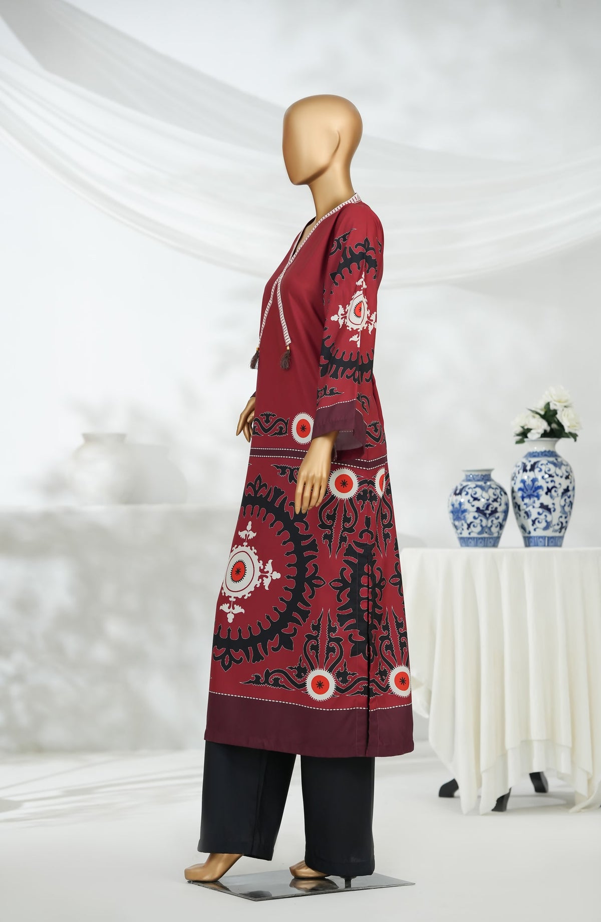 Rhythm by Amna Khadija Digital Printed Poly Swiss Cambric Stitched 2 Piece Suit - AKR-02 - AM25RTHM - Brown - Summer Collection