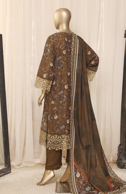 Sadabahar Embroidered Khaddar Stitched 3 Piece Suit - D-02 - SBD26LMT - Brown - Winter Collection