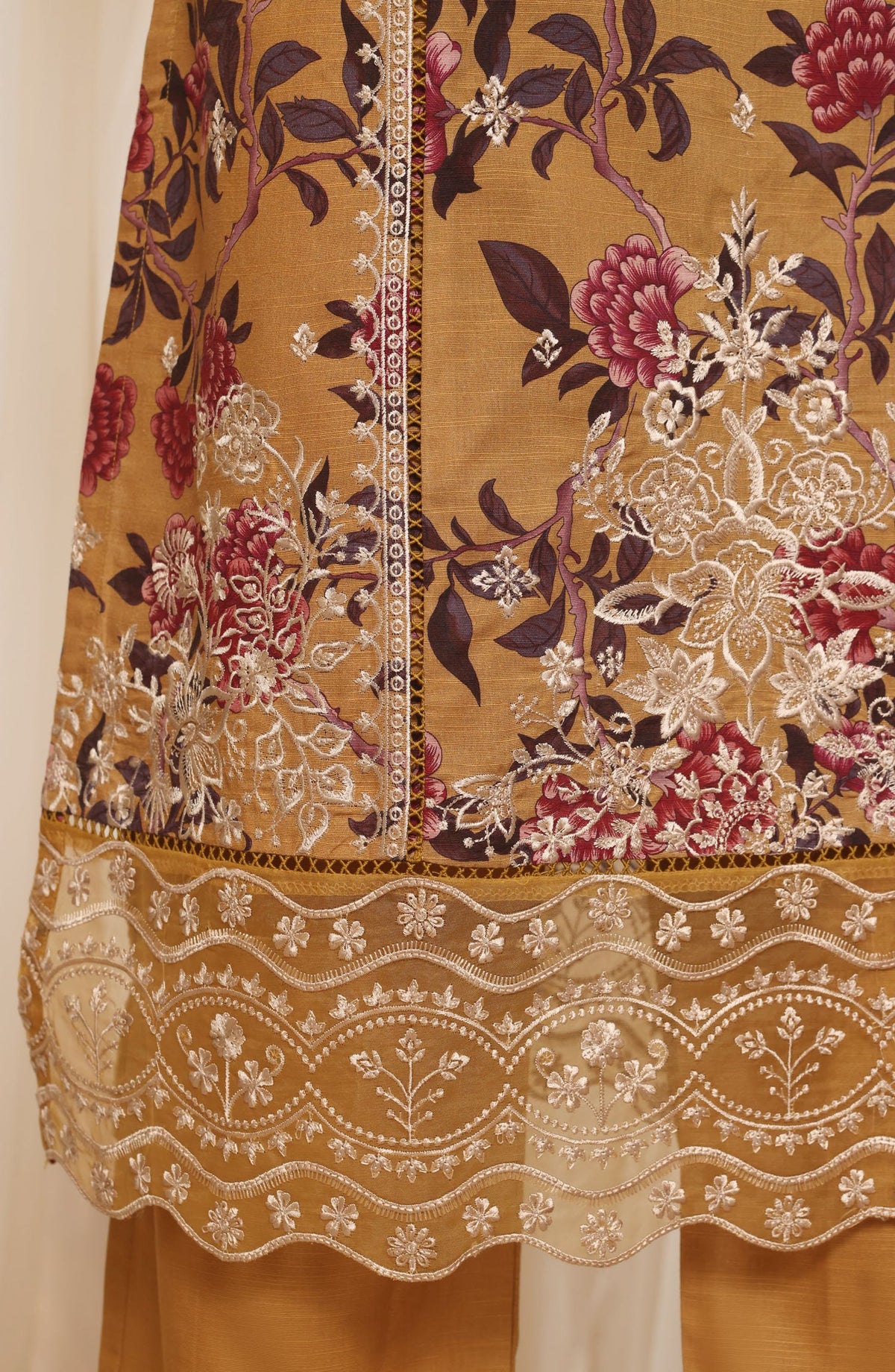 Sadabahar Embroidered Khaddar Stitched 3 Piece Suit - D-05 - SBD26LMT - Mustard - Winter Collection
