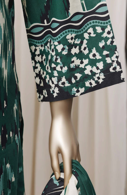 Sadabahar Printed Khaddar Stitched 3 Piece Suit - D-01 - SBD26KFV - Green - Winter Collection