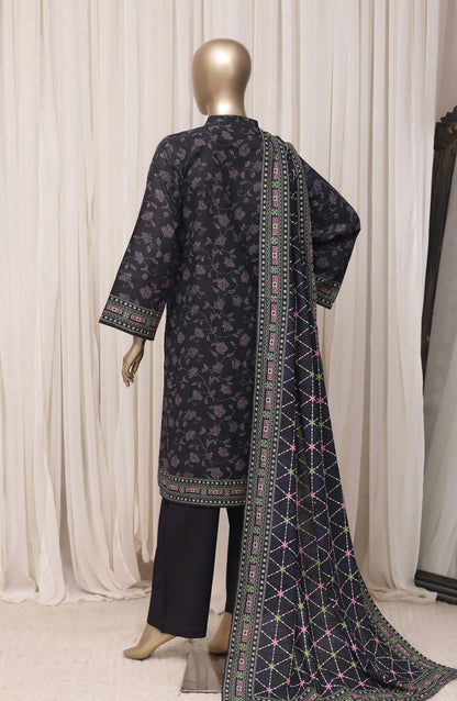 Sadabahar Printed Khaddar Stitched 3 Piece Suit - D-02 - SBD26KFV - Black - Winter Collection