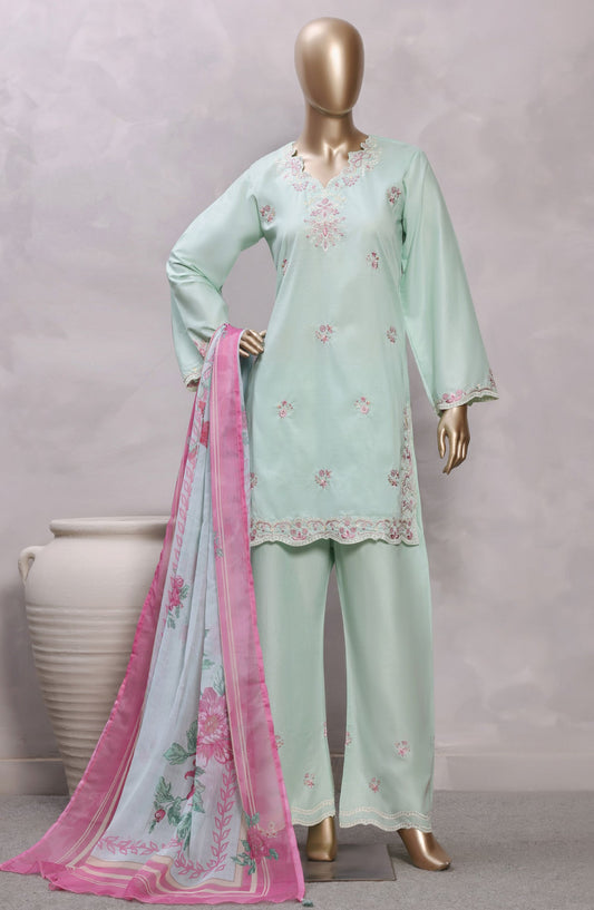 Sadabahar Eclair Embroidered Lawn Stitched 3 Piece Suit - D-04 - SBD26CTR - Sea Green - Summer Collection