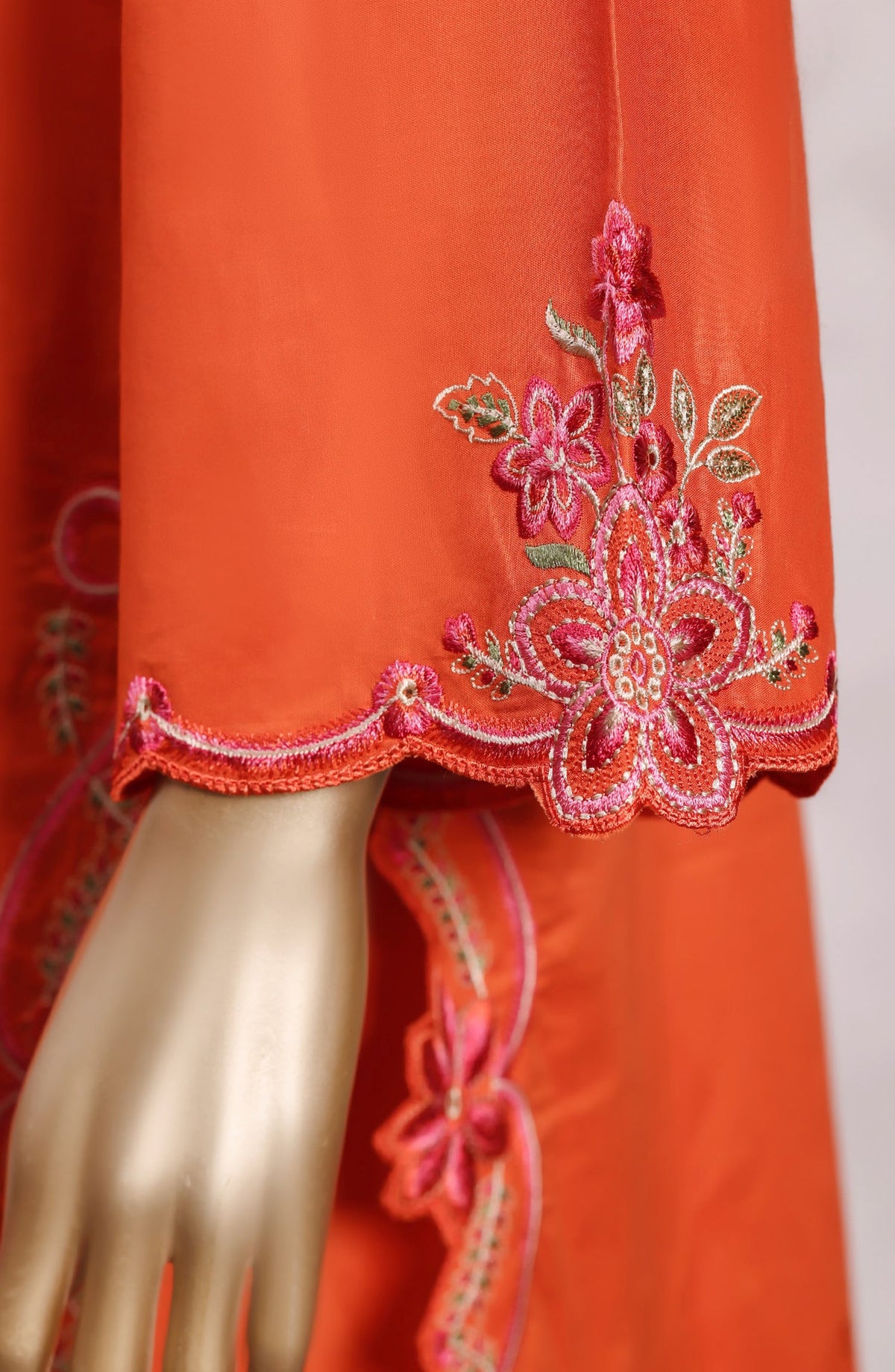 Sadabahar Eclair Embroidered Lawn Stitched 3 Piece Suit - D-03 - SBD26CTR - Orange - Summer Collection