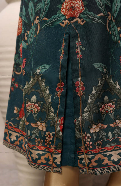Sadabahar Printed Chamti Cotton Stitched Kaftan 3 Piece Suit - D-12 - SBD26TRF - Green - Summer Collection