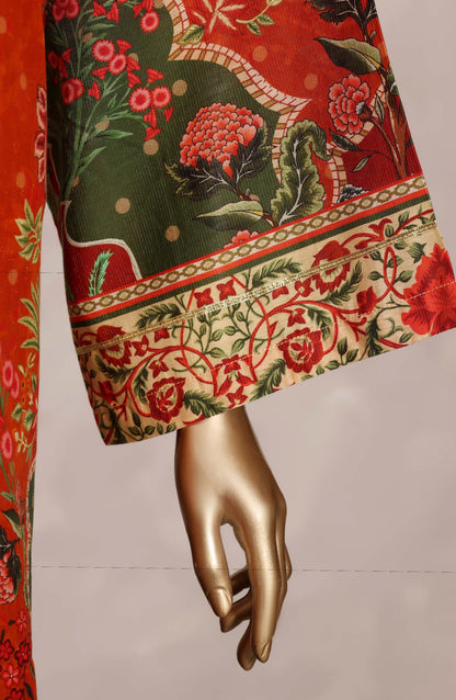 Sadabahar Printed Chamti Cotton Stitched Kaftan 3 Piece Suit - D-10 - SBD26TRF - Orange - Summer Collection