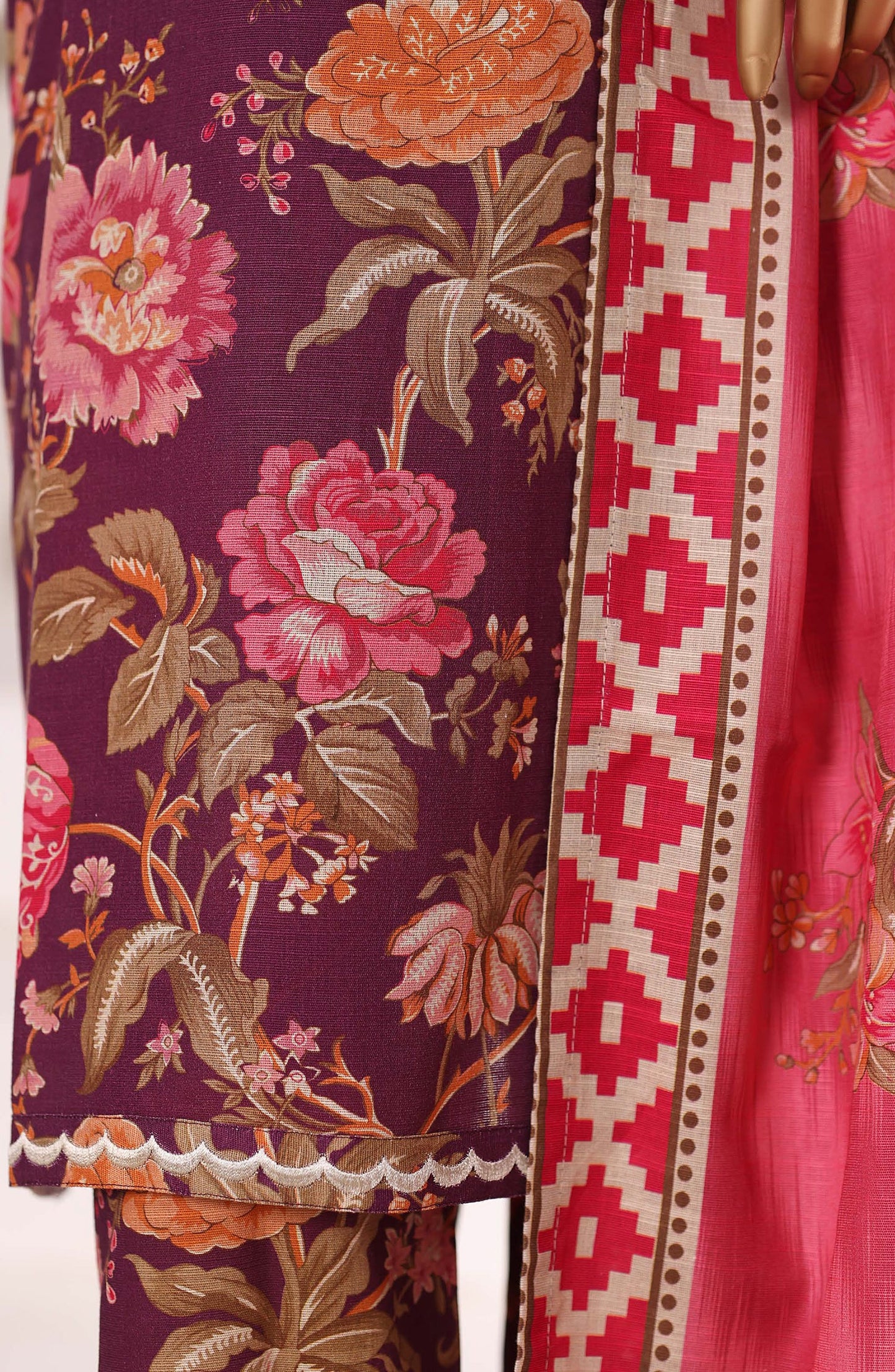 Sadabahar Embroidered Khaddar Stitched 3 Piece Suit - Design-04 - SBD25KFE - Purple - Winter Collection