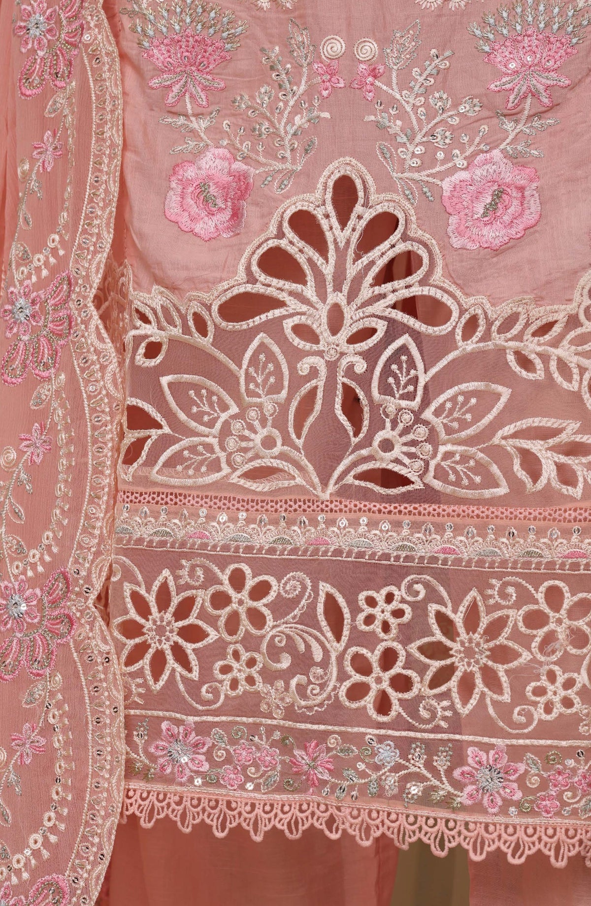 Sadabahar Luxury Embroidered Cotton Stitched 3 Piece Suit - D-10 - SBD26EGT - Pink - Festive Collection
