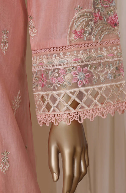 Sadabahar Luxury Embroidered Cotton Stitched 3 Piece Suit - D-10 - SBD26EGT - Pink - Festive Collection