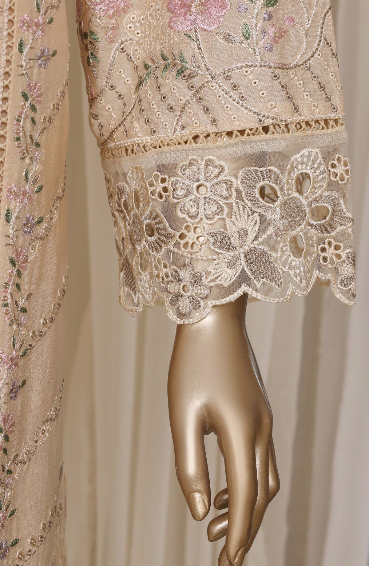 Sadabahar Luxury Embroidered Cotton Stitched 3 Piece Suit - D-09 - SBD26EGT - Lemon - Festive Collection