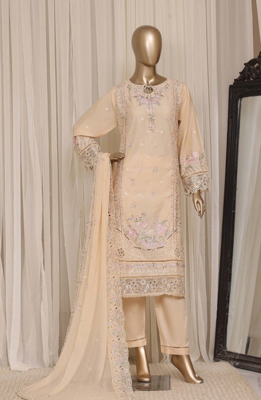 Sadabahar Luxury Embroidered Cotton Stitched 3 Piece Suit - D-09 - SBD26EGT - Lemon - Festive Collection