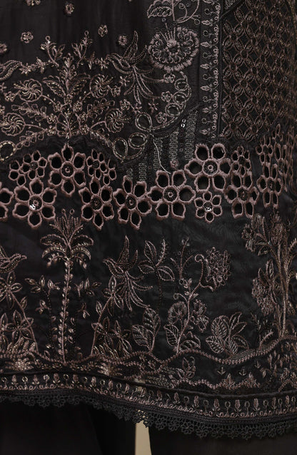 Sadabahar Luxury Embroidered Cotton Stitched 3 Piece Suit - D-07 - SBD26EGT - Black - Festive Collection