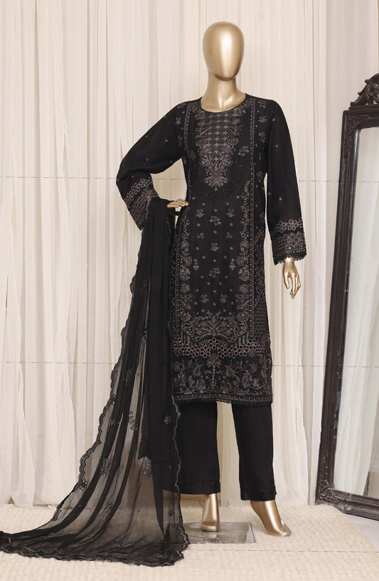 Sadabahar Luxury Embroidered Cotton Stitched 3 Piece Suit - D-07 - SBD26EGT - Black - Festive Collection