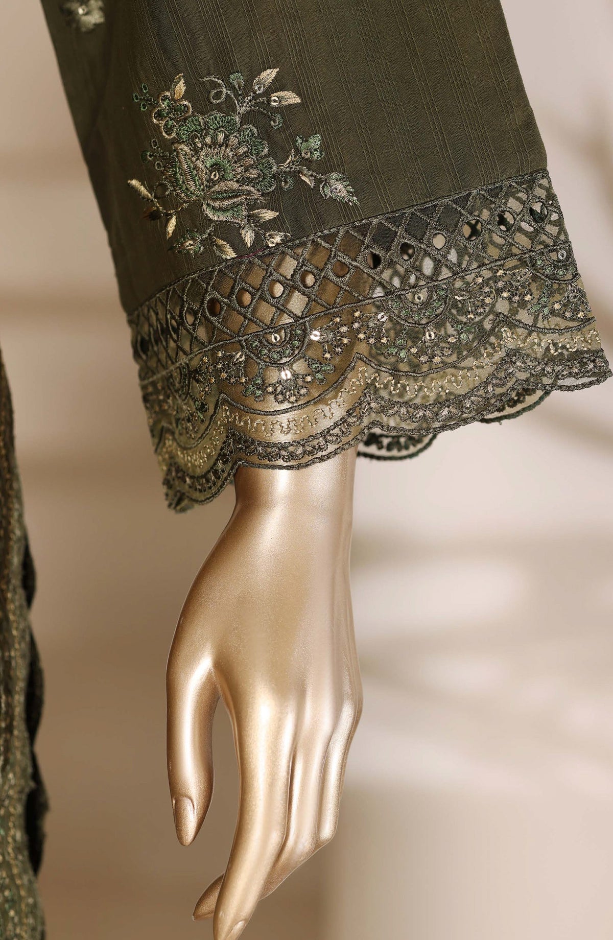 Sadabahar Embroidered Lawn Stitched 3 Piece Suit - Design-03 - SBD26SLB - Green - Luxury Collection