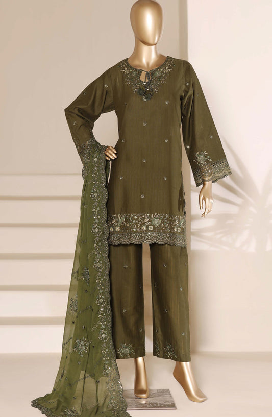 Sadabahar Embroidered Lawn Stitched 3 Piece Suit - Design-03 - SBD26SLB - Green - Luxury Collection