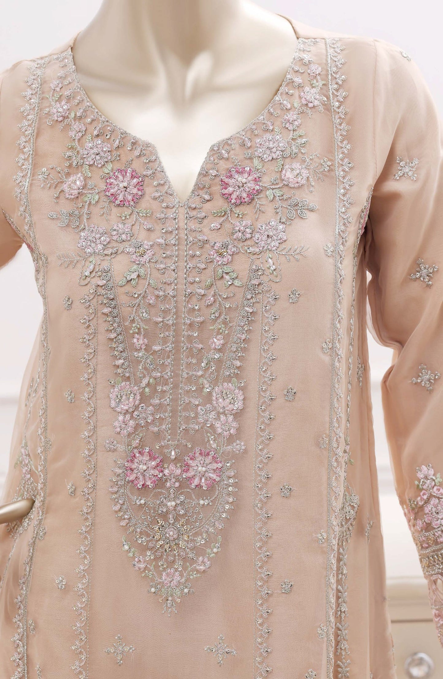 Sadabahar Ready To Wear Mahpara Embroidered Organza 3 Piece Suite - MF - B40 - SDB26MF - Festive Collection