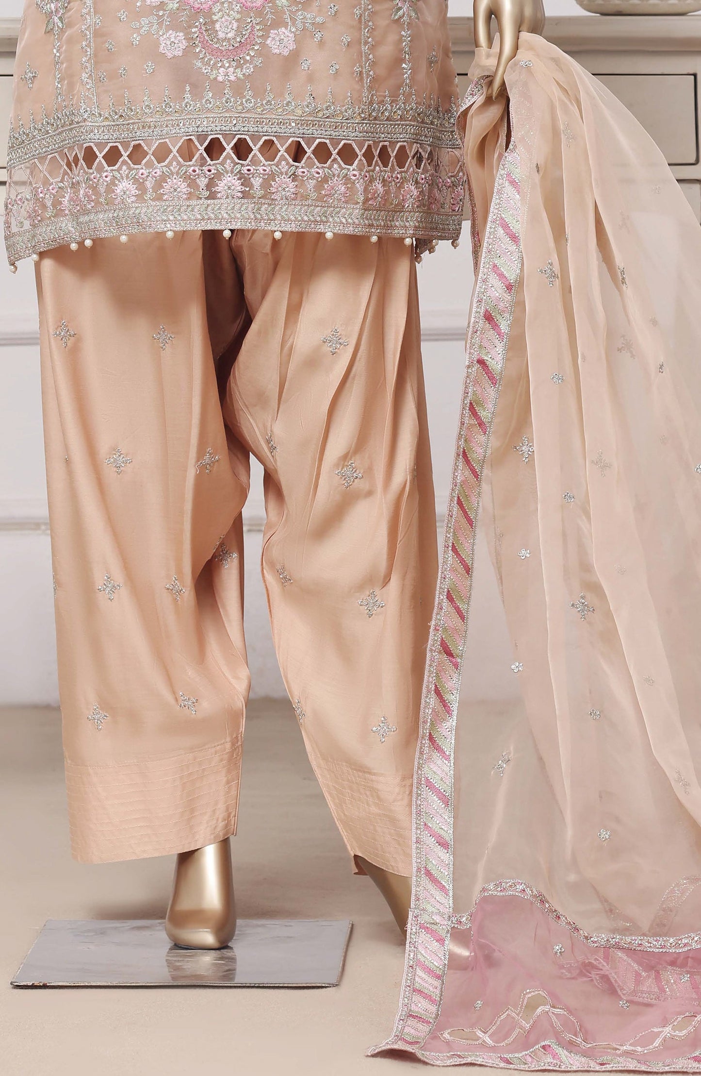 Sadabahar Ready To Wear Mahpara Embroidered Organza 3 Piece Suite - MF - B40 - SDB26MF - Festive Collection