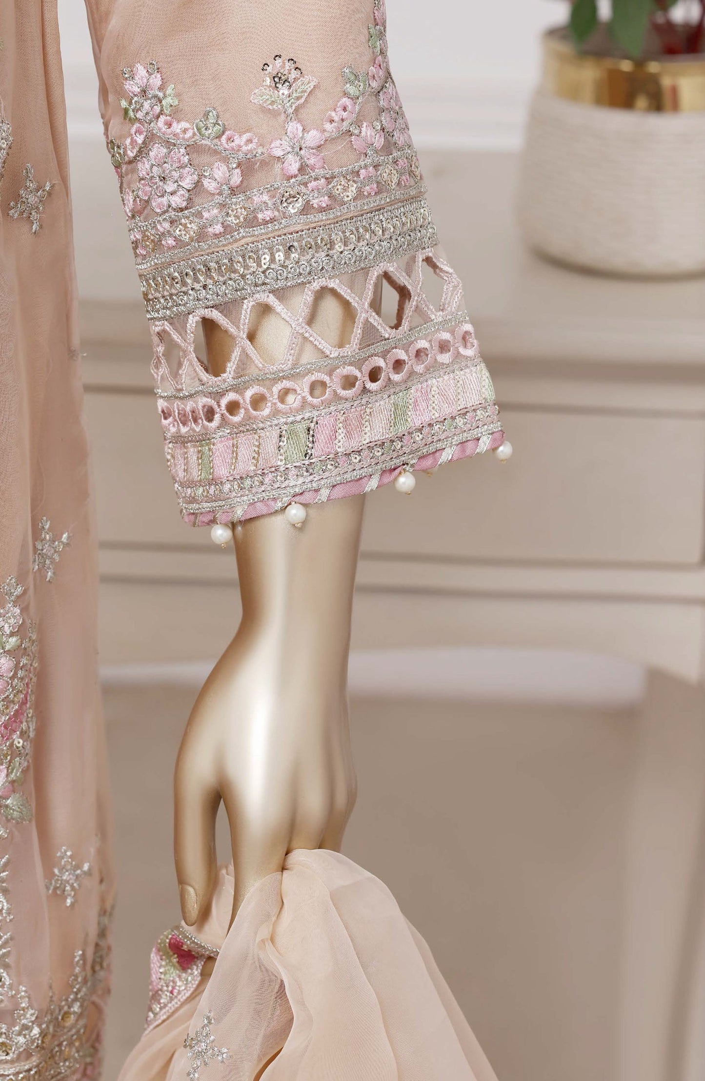 Sadabahar Ready To Wear Mahpara Embroidered Organza 3 Piece Suite - MF - B40 - SDB26MF - Festive Collection