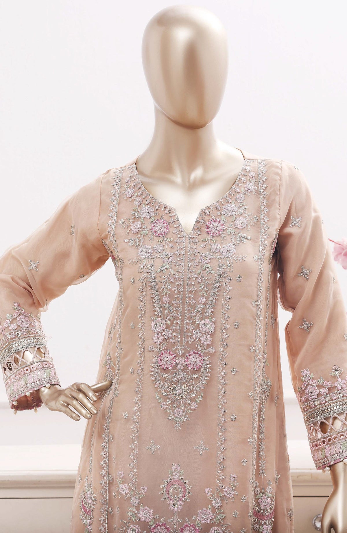 Sadabahar Ready To Wear Mahpara Embroidered Organza 3 Piece Suite - MF - B40 - SDB26MF - Festive Collection