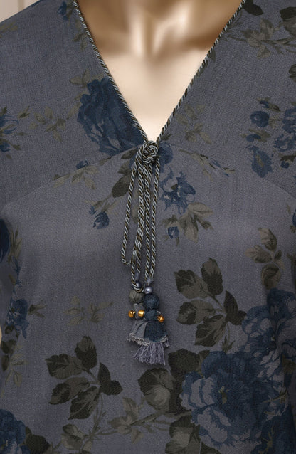 Sadabahar Printed Dhanak Stitched 3 Piece Suit - D-06 - SBD26DNK - Blue - Winter Collection