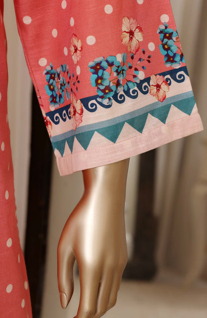 Sadabahar Printed Khaddar Stitched 3 Piece Suit - D-12 - SBD26KHD - Pink - Winter Collection
