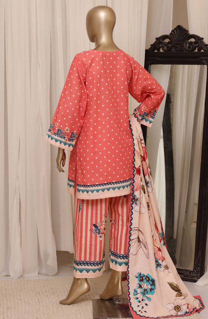 Sadabahar Printed Khaddar Stitched 3 Piece Suit - D-12 - SBD26KHD - Pink - Winter Collection
