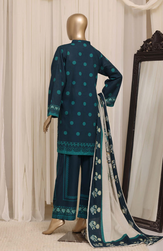 Sadabahar Printed Khaddar Stitched 3 Piece Suit - D-03 - SBD26KHD - Green - Winter Collection