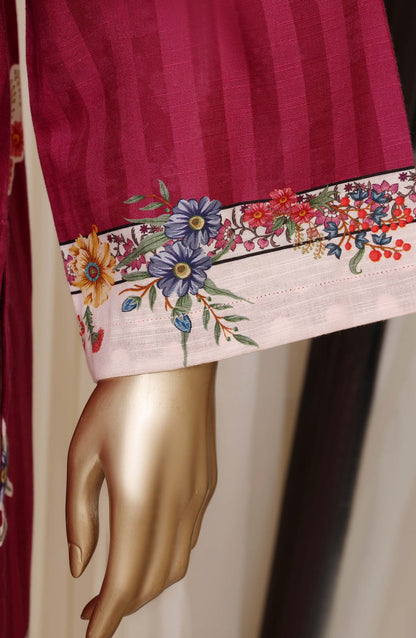 Sadabahar Printed Khaddar Stitched 3 Piece Suit - D-02 - SBD26KHD - Pink - Winter Collection