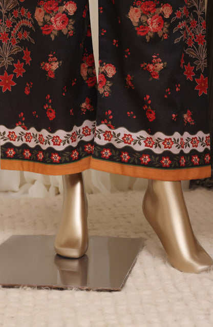 Sadabahar Printed Khaddar Stitched 3 Piece Suit - D-01 - SBD26KHD - Orange - Winter Collection